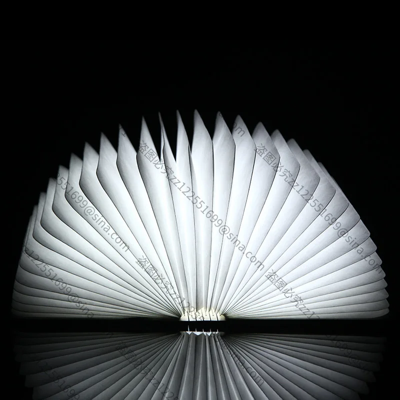 Suitable for Wooden DuPont Paper LED Turning Book Light, Creative Foreign Trade Night Light Gift Luminous Book Light
