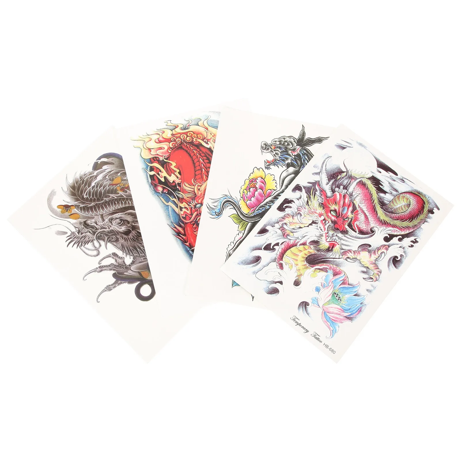 

4 Sheets Arm Tattoo Decals Cute Stickers for Adults Skin-Friendly Face