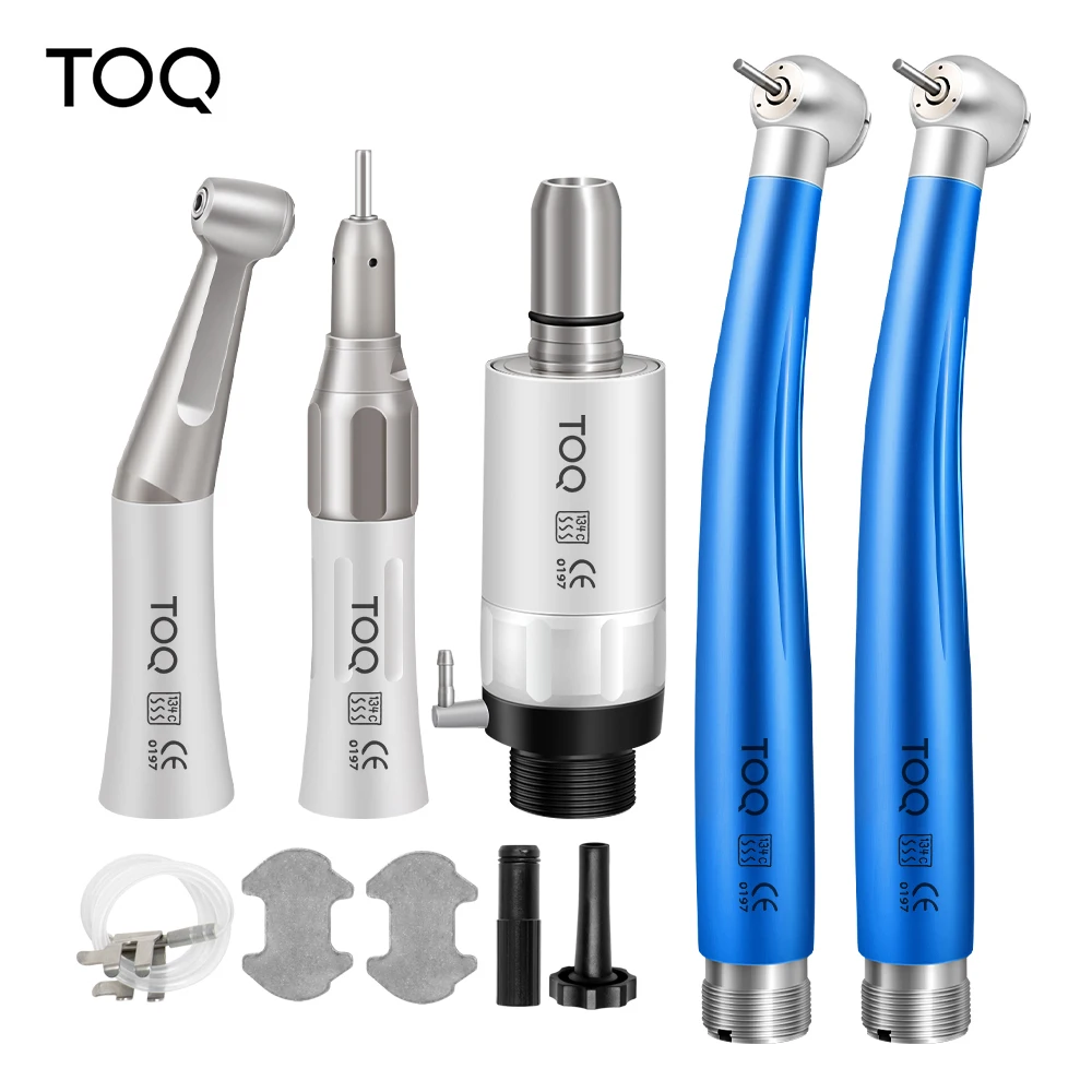 Dental-Handstück-Set für hohe und niedrige Drehzahlen: Gerade und Winkelstücke, Luftturbinen (2/4-Loch), M4/B2 – Komplettes Dental-Equipment