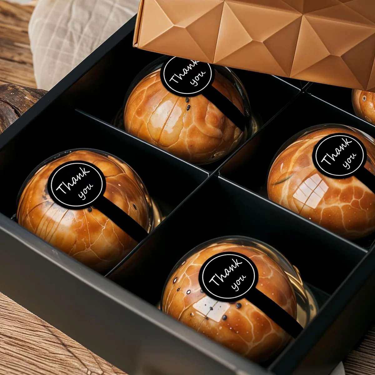 200 قطعة/الحزمة أسود شكرًا لك ملصق ختم طويل لتغليف الخبز DIY ملصقات ختم الهدايا 3X10CM #3