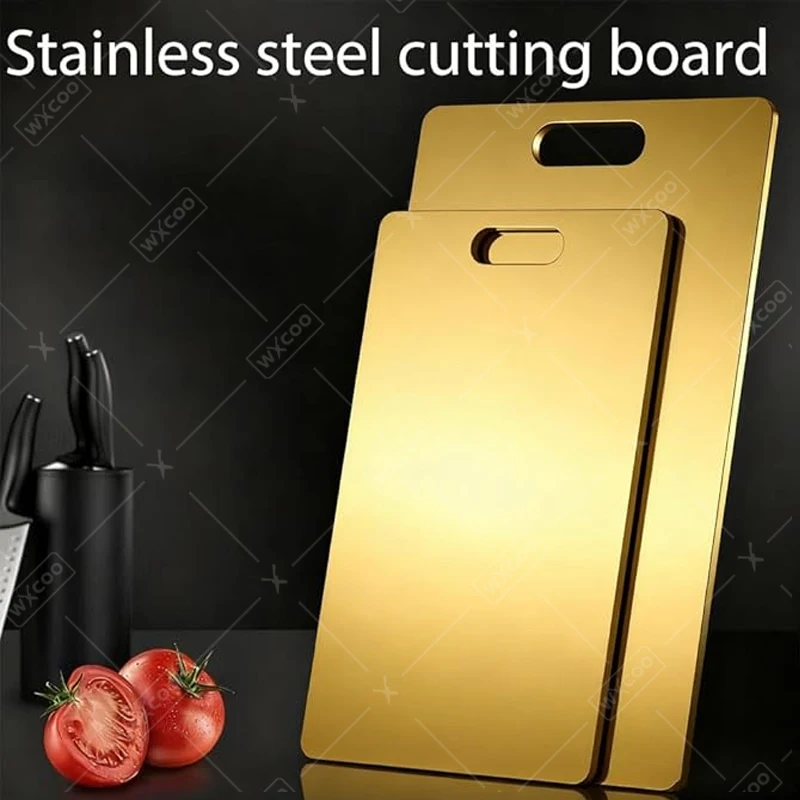 WXCOO 1~3PCS Kitchen-Specific Chopping Boards Food Grade Double Sided Anti-Slip 304 Stainless Steel Cutting Boards