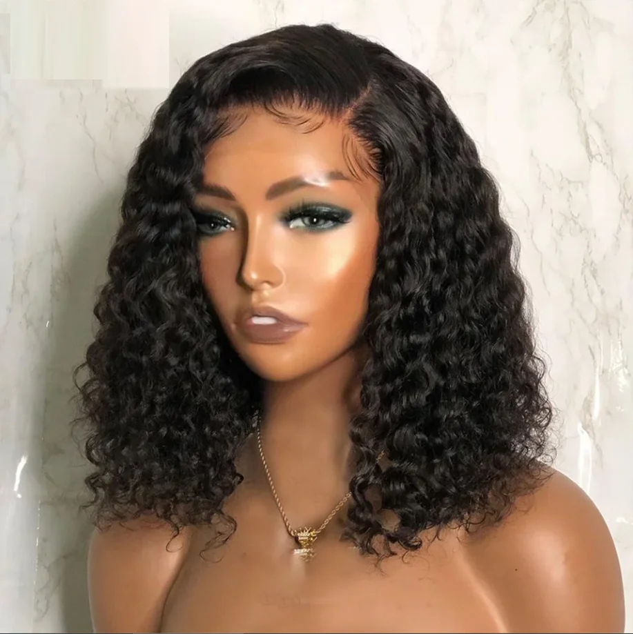 

Glueless Wigs Deep Wave 6x4 Pre Cut HD Transparent Lace Closure Wigs For Women 100% Human Hair Pre Plucked Deep Wave BoB Wig