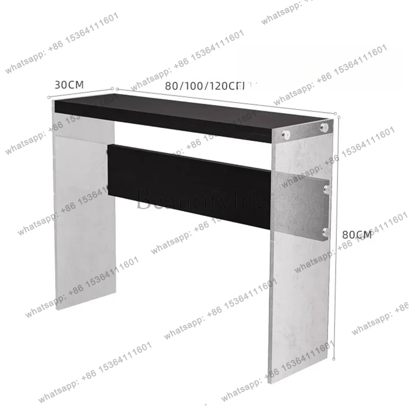 Modern Minimalist Console Table Rectangle Acrylic Thin Rustic Console Table Porch Entrance Woonkamer Tafel Hallway Furniture