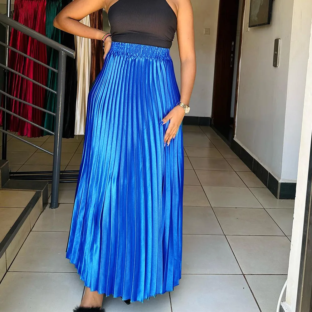 C8532 Plus Size Women's High-waisted Elegant Fashionable A-line Skirt Long Pleated Skirt Birthday Dress Prom Y2k、 Midi Party