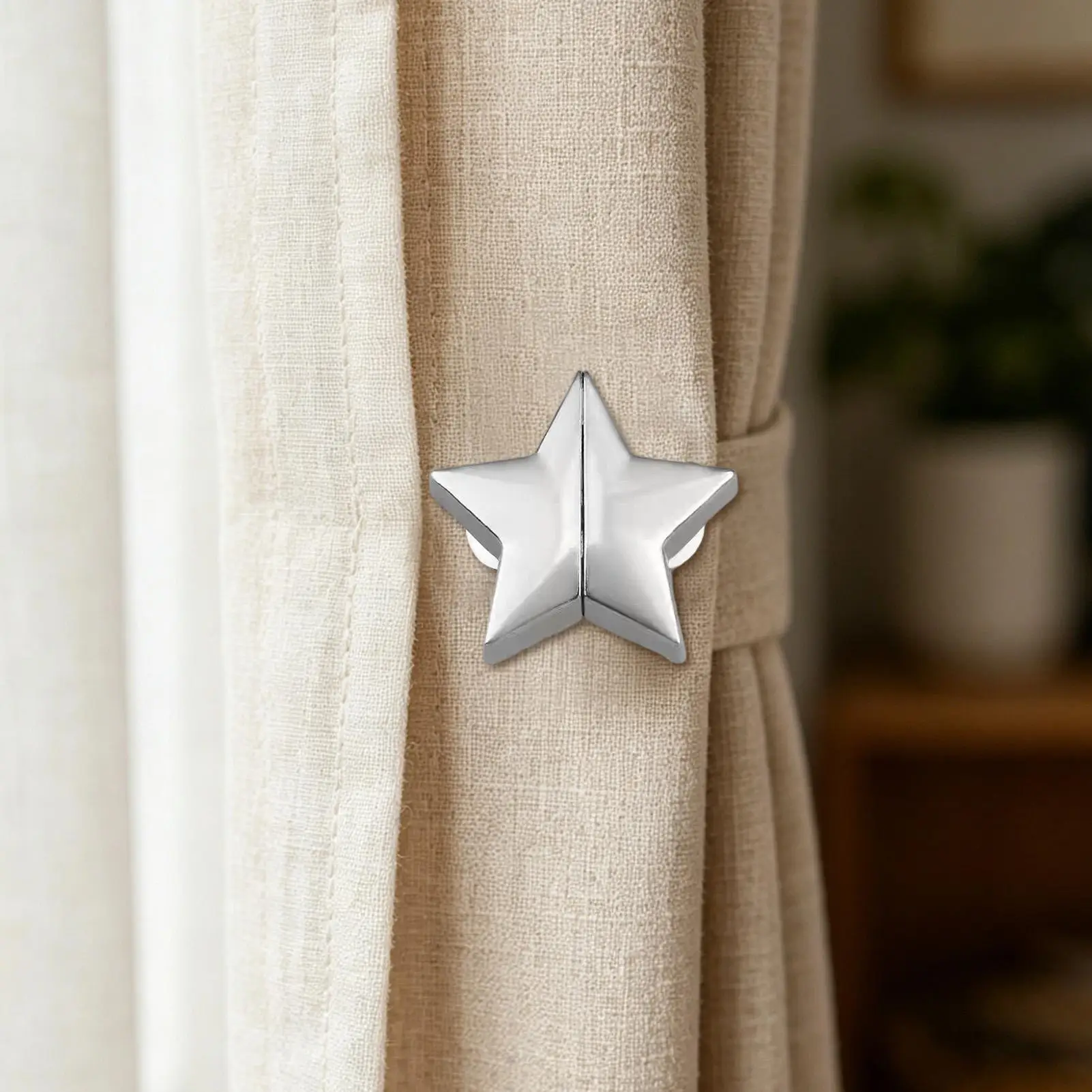 Drape Holdbacks Heavy Duty Privacy Protection No Drill Star-Shaped Magnetic Drape Clips for Shower Room Gazebo Home Bedroom RV