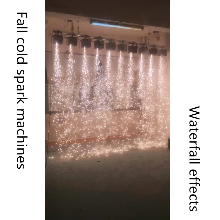 Fall Cold Fountain Sparkler Machines Wireless Control Waterfall Cold Spark  Machine