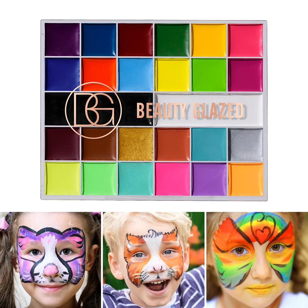 Beauty Glazed 26 Colors Makeup Face & Body Paint Oil Palette, Professional Body Art Party Fancy Dress Tattoo Face Painting Kit