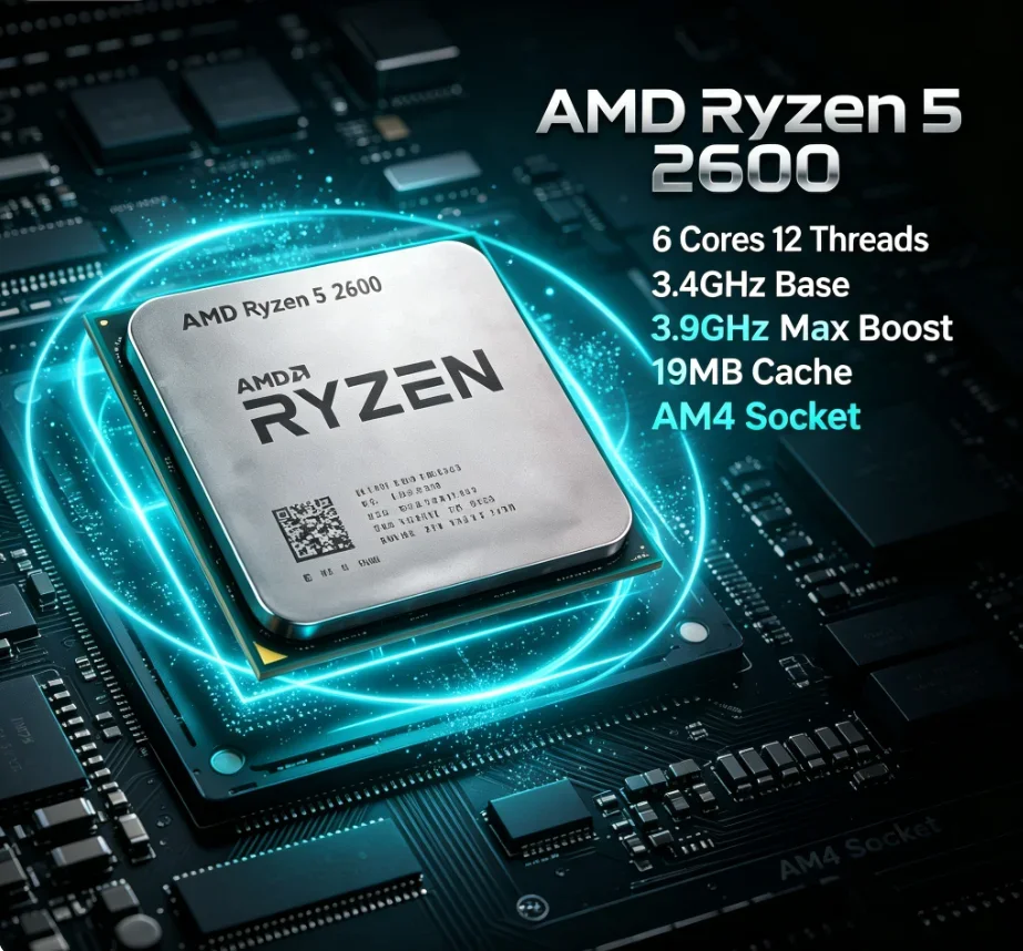 AMD Ryzen5 2600 R5 2600 Desktop Gaming CPU 3.4GHz 6Core12Thread AM4 Socket Processor