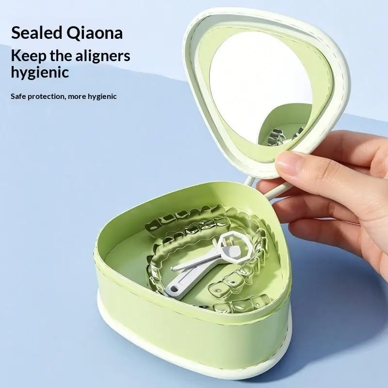 Eco Friendly Retainer Storage Case Dustproof Mouthguard Organizer Box for Dental Denture Fake Teeth Holder