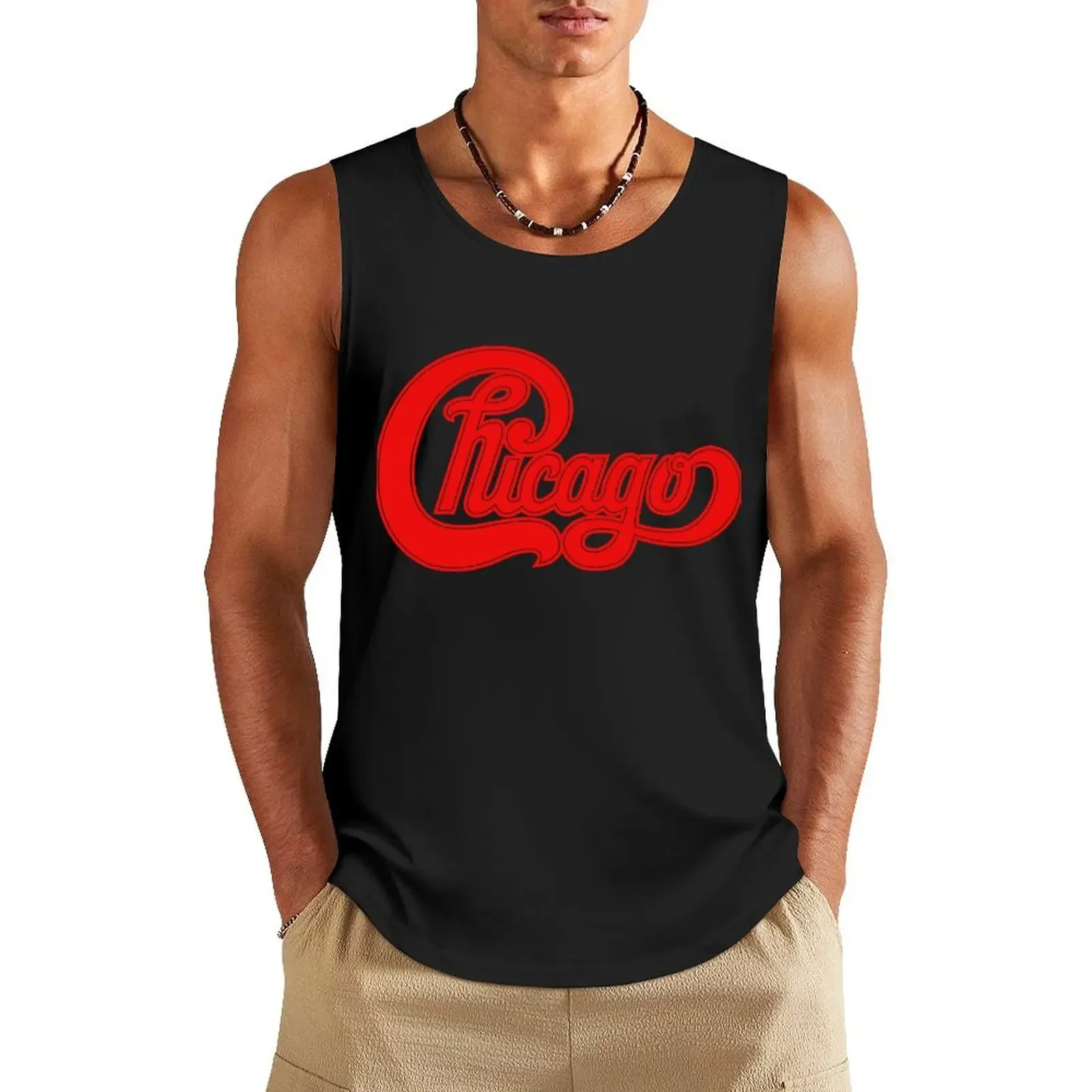 

goes to chicago inewstv logo band Tank Top gym wear men sleeveless jackets