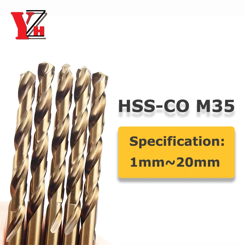 YZH HSS-CO Twist Drill Cobalt M35 Bit For Stainless steel/Steel/Iron/Copper/Aluminum/Wood/etc For Drilling 1mm—20mm 5/10PCS