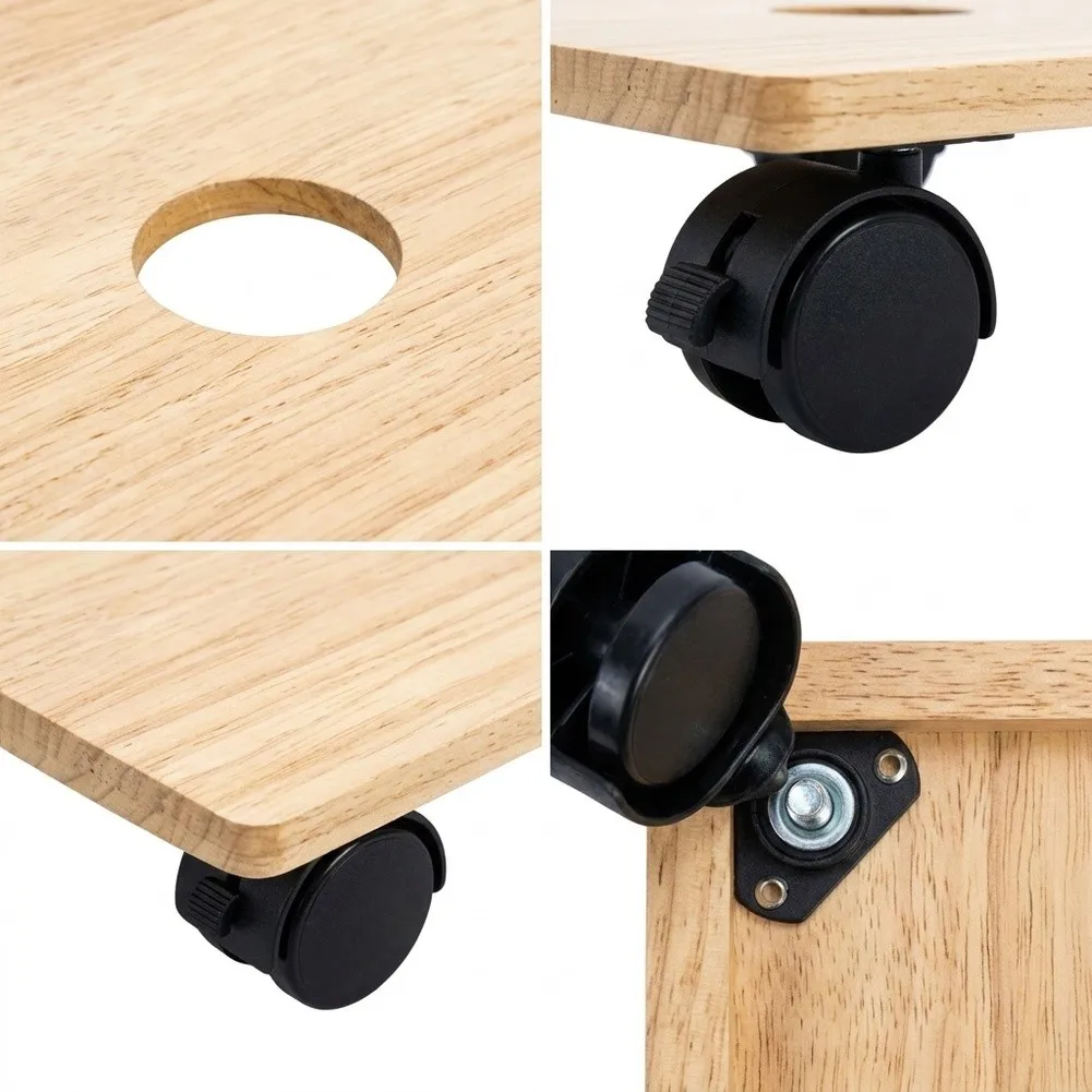Indoor Outdoor Rolling Plant Stand with Drainage-Friendly Hollow Structure For Garden Terrace Balcony Flower Pot Organizer