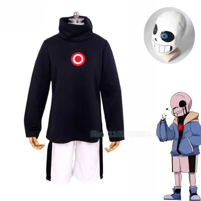 Anime Game Undertale Sans Papyrus Cosplay Costume Suit Pullover Shorts Killer Horror Dust Halloween Unisex Cosplay Costume Mask