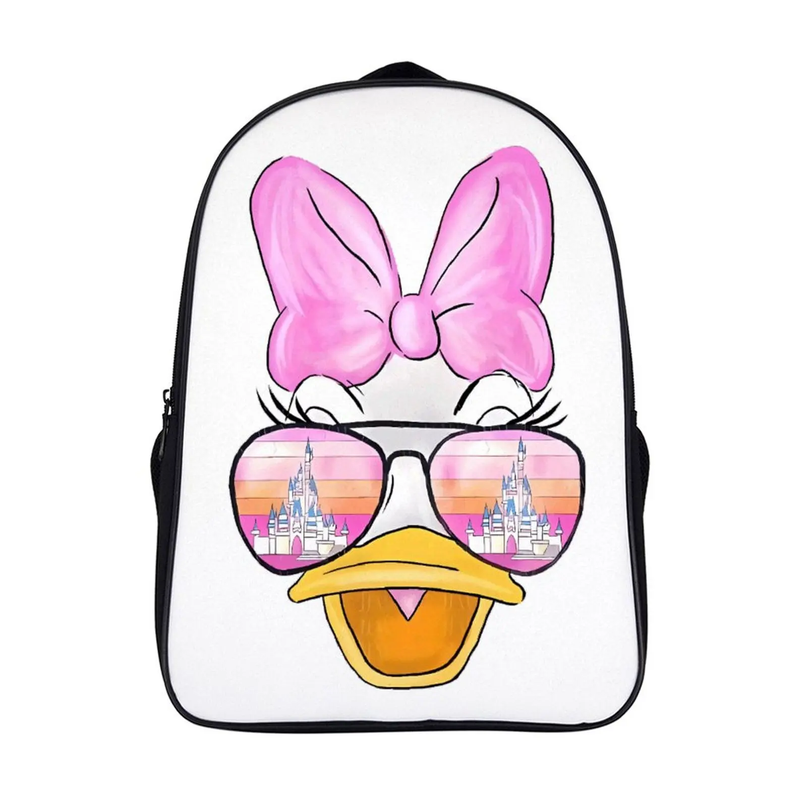 

Fashion Student's Backpack Cartoon Disney Daisy Duck School Bag 16 Inch 2 Compartment Backpack Student Schoolbag