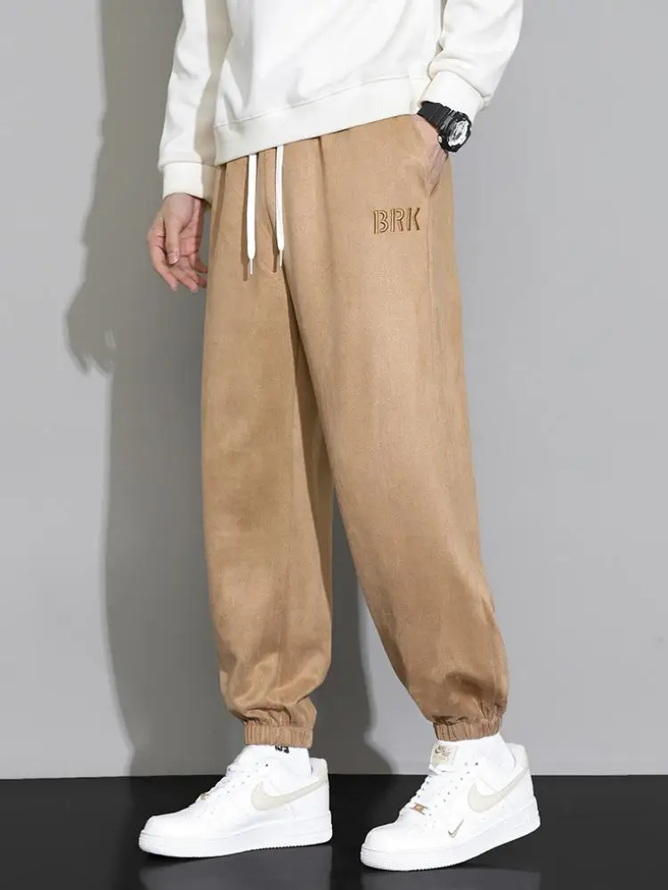 

10xl большие размеры замшевые кожаные брюки мужская спортивная одежда повседневные длинные весенние спортивные штаны большого размера мужские свободные брюки для бега 9xl 8xl