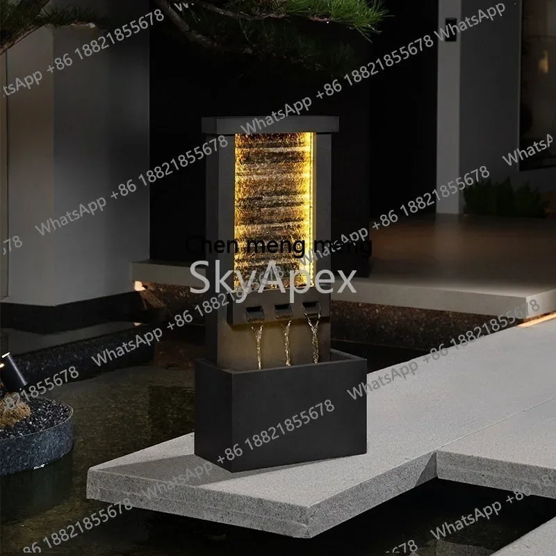 Outdoor Courtyard Floor To Ceiling Lucky Water Curtain Wall Flowing Water Circulating Fountain Housewarming Gift Landscape Decor