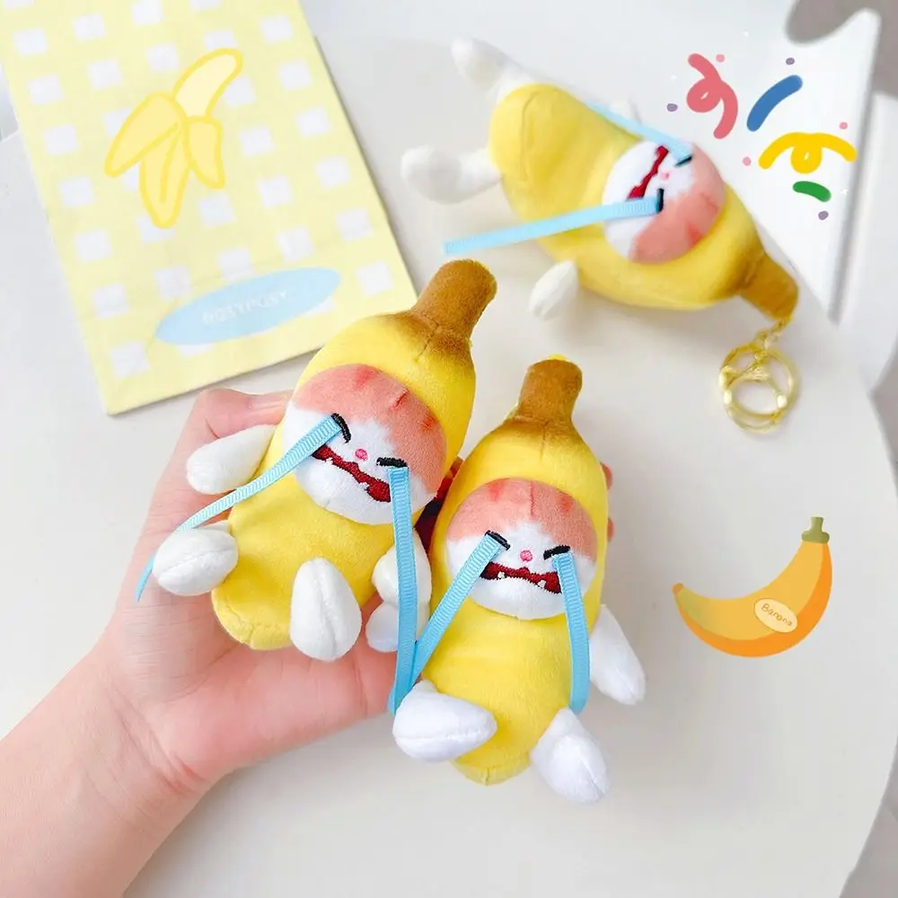 

Gift with Cry Sound Banana Cat Voice Keychain Banana Cat Doll Plush Banana Bag Pendant Funny Funny Toys