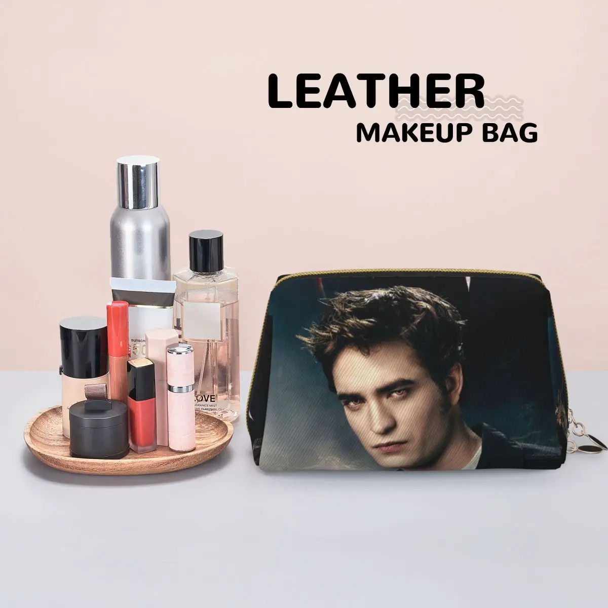 The Twilight Saga Edward Cullen Women Cosmetic Bag Travel Makeup Organizer Pouch Toiletry Storage Dopp Kit Case