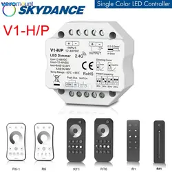 Skydance V1-H/P LED Dimmer Switch DC 12V 24V PWM 2.4G LED Touch RF Wireless Remote Smart Controller for Single Color LED Strip