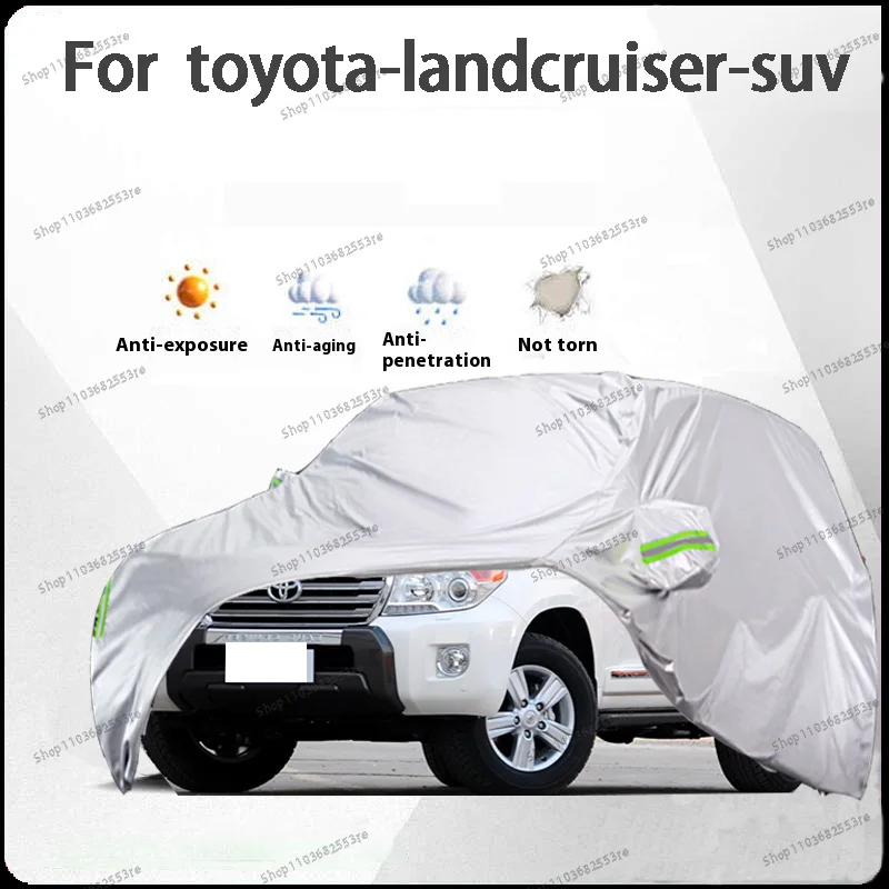 

For Toyota Land Cruiser Fit Car Cover Waterproof Dustproof Sunshade (UV) Snowproof Silve Full Cover with All-Day Protection