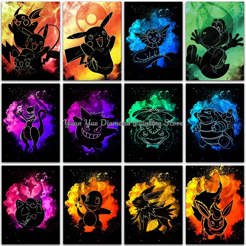 1pc frameless Diamond Painting Pokemon 5d Diamond Art Painti