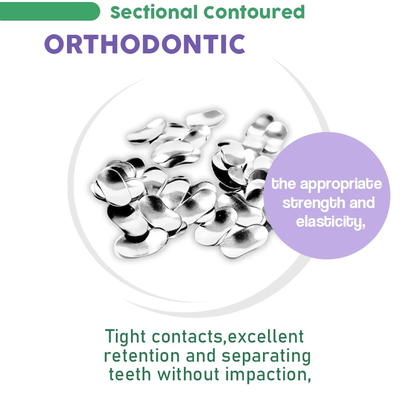 100Pcs Dental Matrix Sectional Contoured Metal Matrices Band Resin Clamping/Seperating Ring Dentist Tools view 3