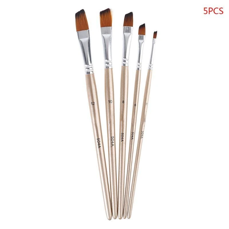 

5pcs Paint Brush Set Nylon Hair Professional Artist Watercolor Acrylic Painting