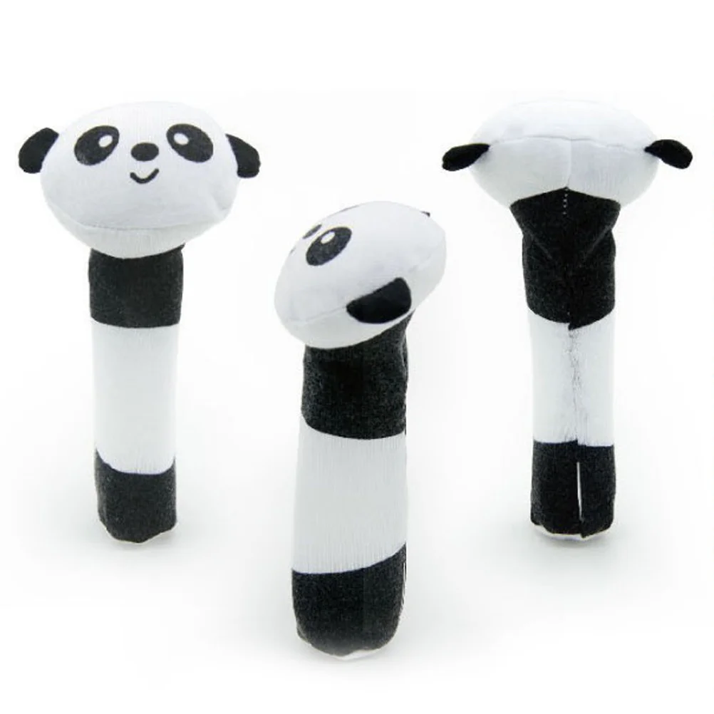 

Panda Animal Baby Stick Bell Shaker Newborn Grabbing Infant Squeaker Infant Grabbing