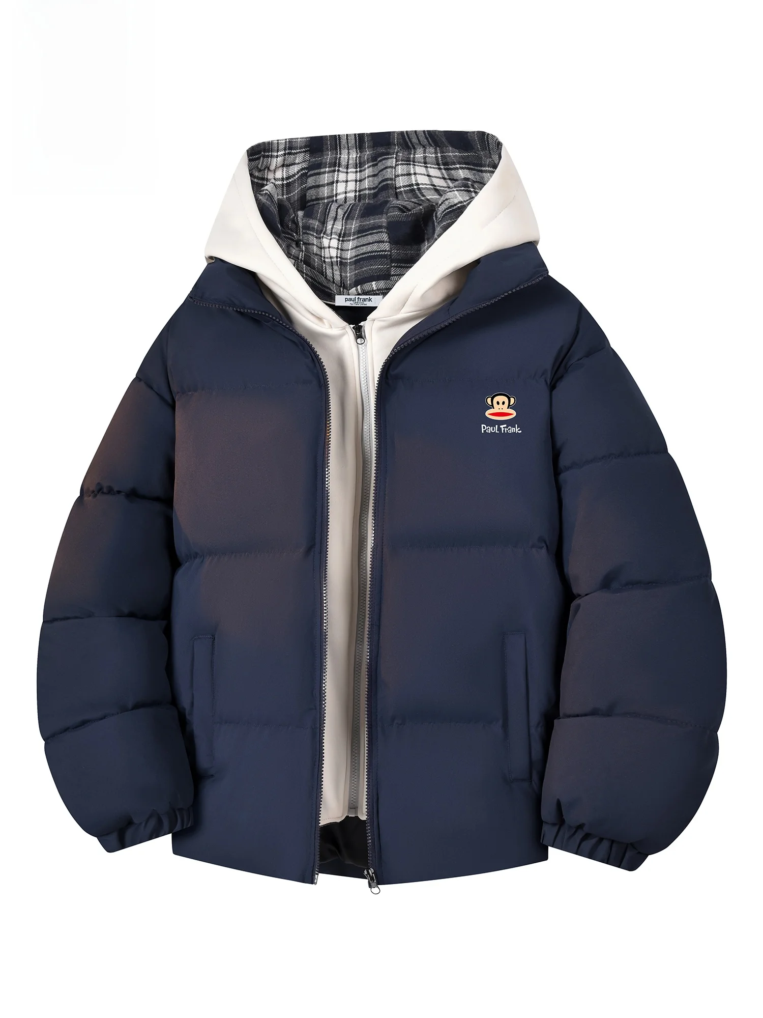 

Мужская хлопковая куртка Paul Frank свободного кроя с капюшоном, на молнии, с длинными рукавами, из полиэфирного волокна, для зимы, повседневная, теплая