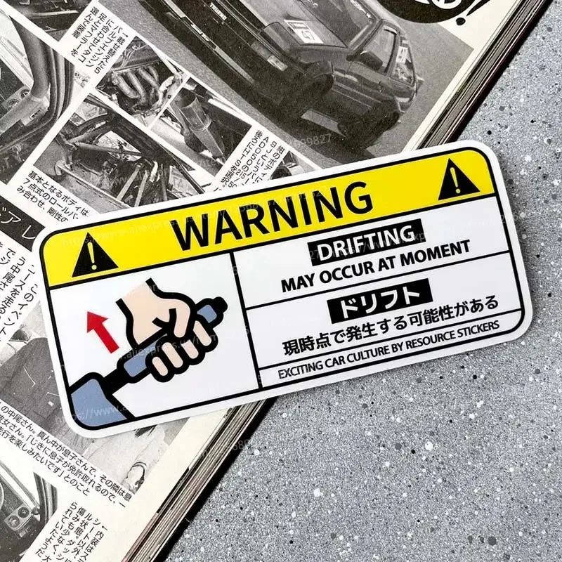 Cartoon Car Sticker Warning Airbag Check Warning Decal Anime Waterproof Car Accessories Stickers SH40 Mini Cooper Accessories view 3