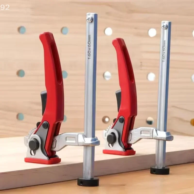 Set of 2 20MM Quick Press Hold Down Clamp for Woodworking; Machinery Accessory Ratc Ratcheting Table Clamp.