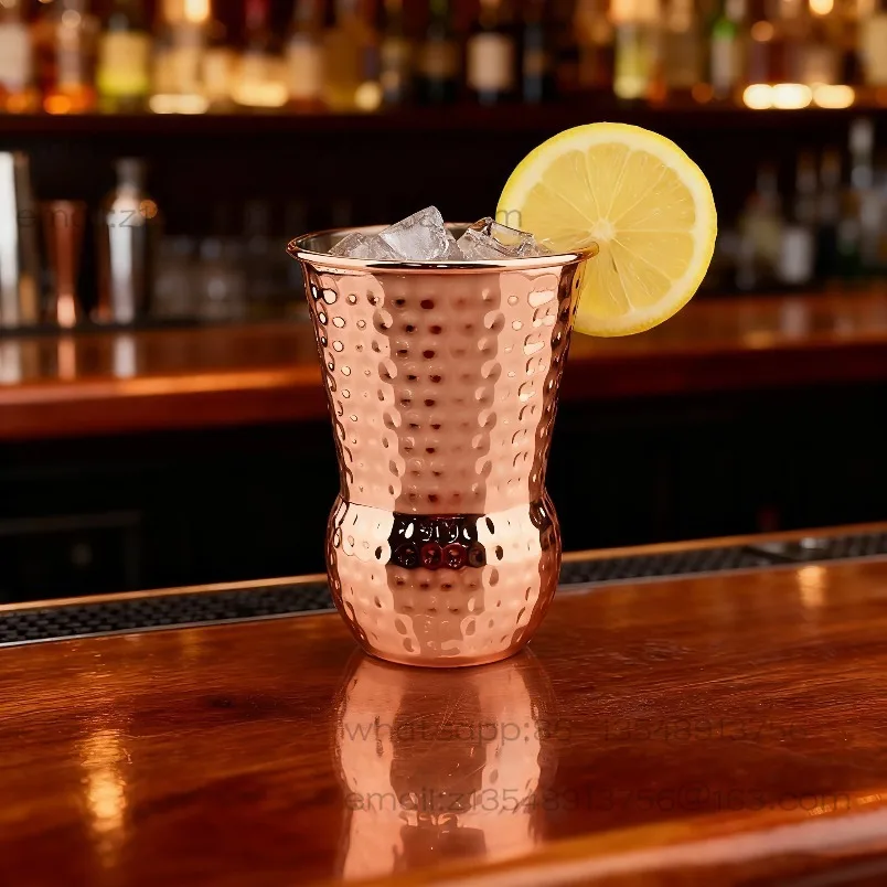 380Ml Stainless Steel Hammer Point Copper Plated Cocktail Mug Creative Metal Mug