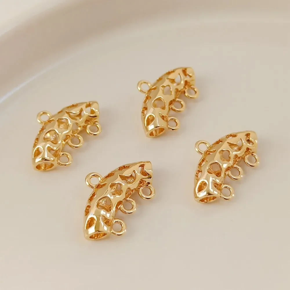 

14-каратное позолоченное звено с кисточками, выдолбленные изогнутые трубки, три подвески, заколки для волос в древнем стиле, ювелирные аксессуары «сделай сам»