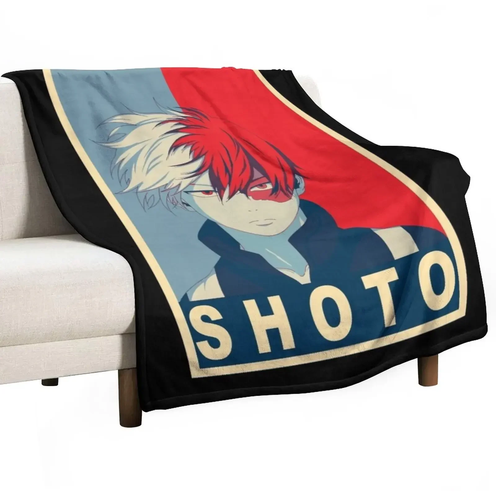 Shoto todoroki Poster Throw Blanket Soft Plaid Beach Luxury Quilt Blankets