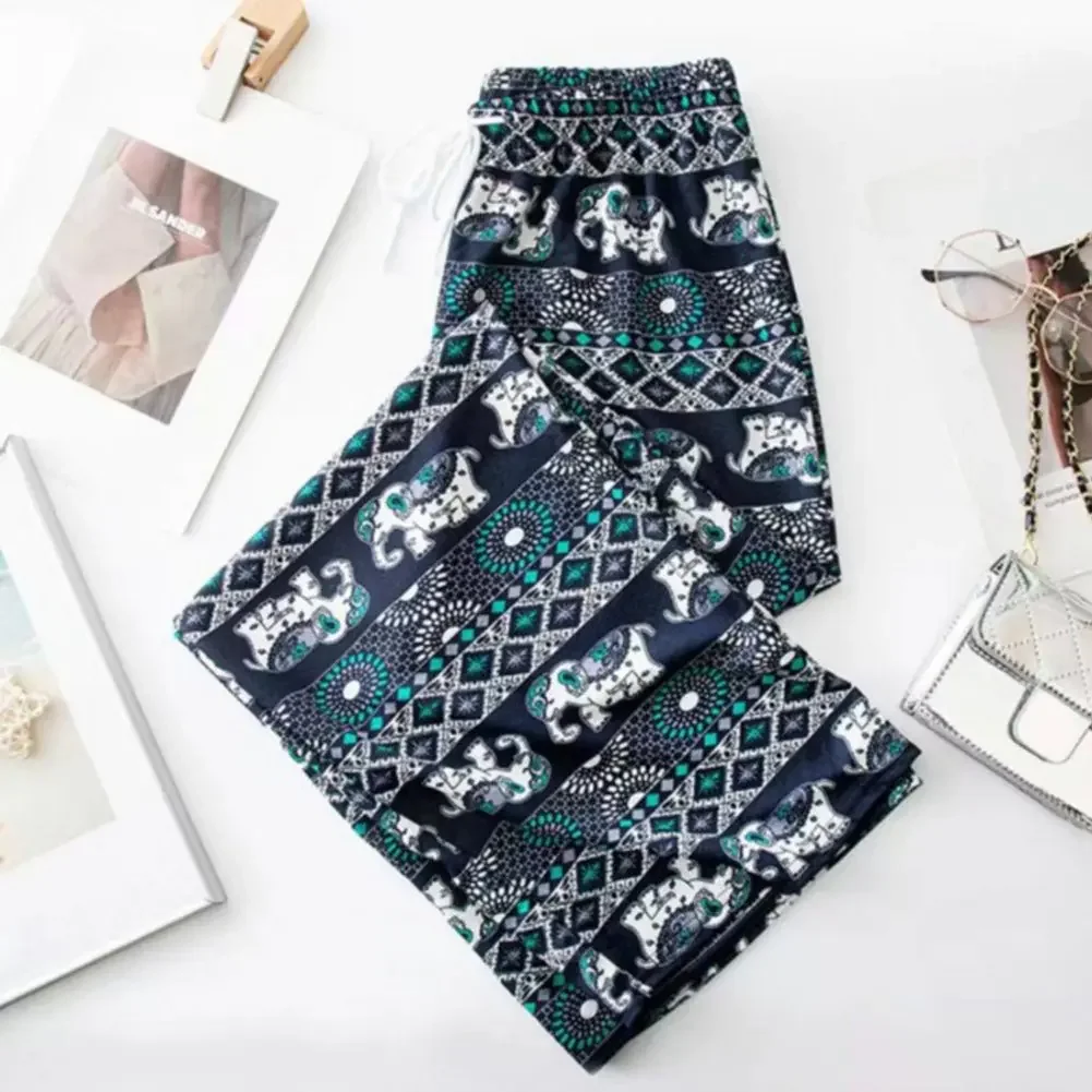 

Brand New Pants Pants Thin Casual Wide Leg Elephant Women High Waist No Elasticity Polyester Retro Solid Color