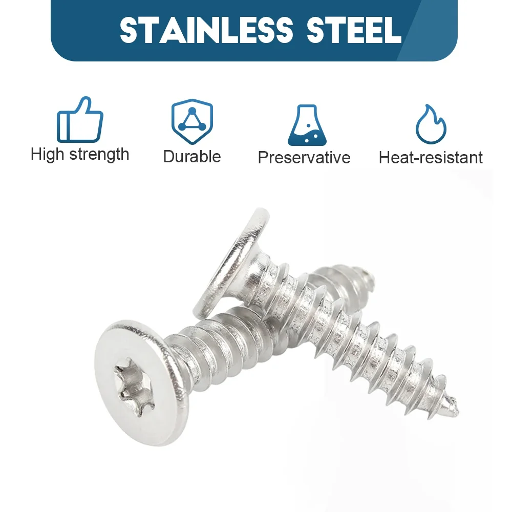 M2 M2.3 M2.6 M3 M4 CA Six-Lobe Torx Ultra Thin Super Low Flat Wafer Head Self Tapping Wood Screw Stainless Steel