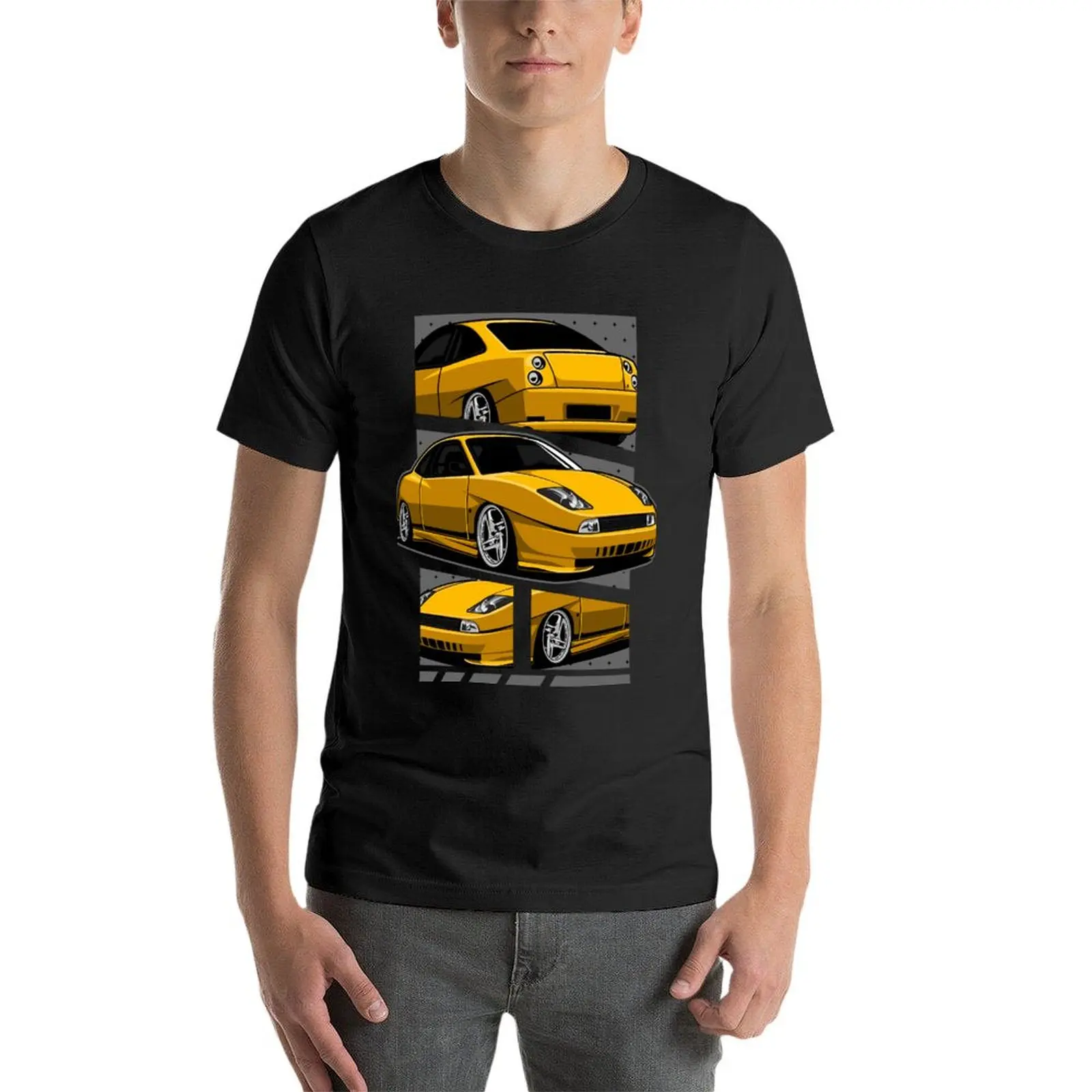 Fiat Coupe 20V Turbo Yellow T-Shirt graphics korean fashion blacks tshirts for men