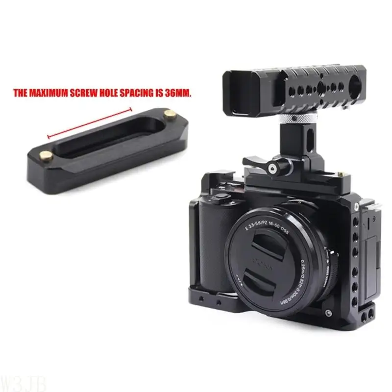 W3JB Kameragriff DSLR-Griff mit 3/8 Zoll 1/4 Zoll Gewindeloch Arca-Loch/obere Gleitschiene zur Gerätebefestigung – Detail 9
