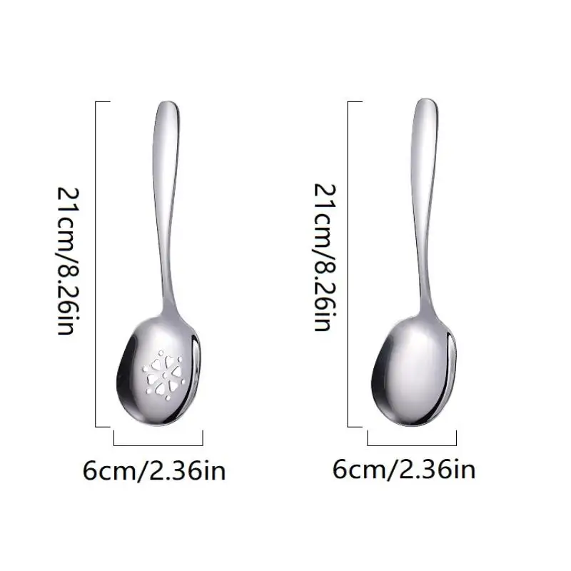 【HM】Household Public Serving Spoon Stainless Steel Soup Colander Spoon For Ice Cream Dinner Spoons Rice Salad Kitchen Tableware