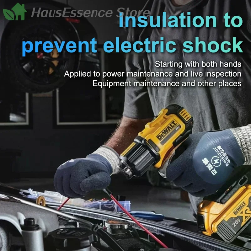 ※1 Pair Includingstanding Voltage 1000V Rubber Insulation Glove Fully Compatible With Electrical Maintenance Household