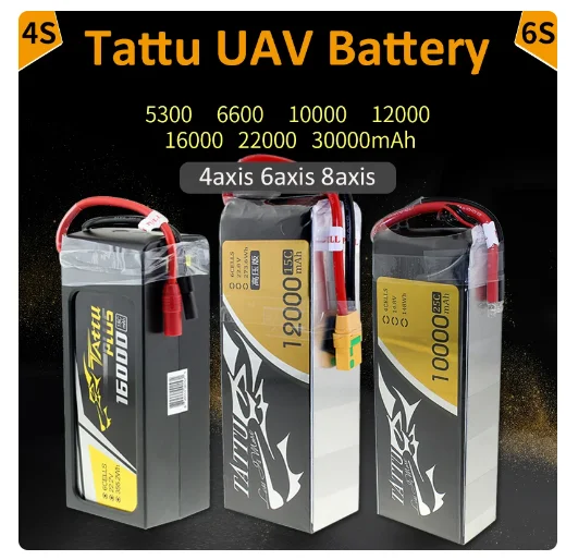 

Tattu Plus 6S 22.2V LiPo Smart Battery 4S 10000mah 12000mah 16000mah 22000mAh Plus 25C with AS150 XT150 Plug for UAV Plant Drone