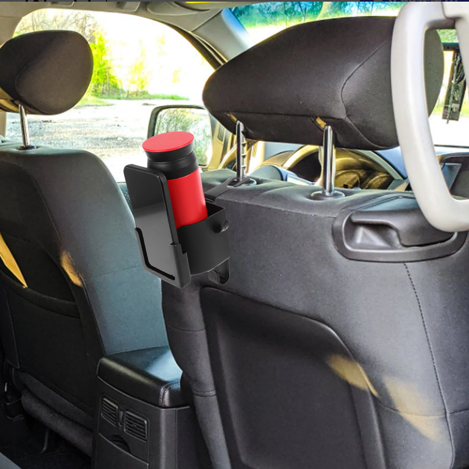 

Universal Car Rear Seat Hook Multifunctional Cup Holder Storage Box for Phone Purse Bag Vehicle Interior