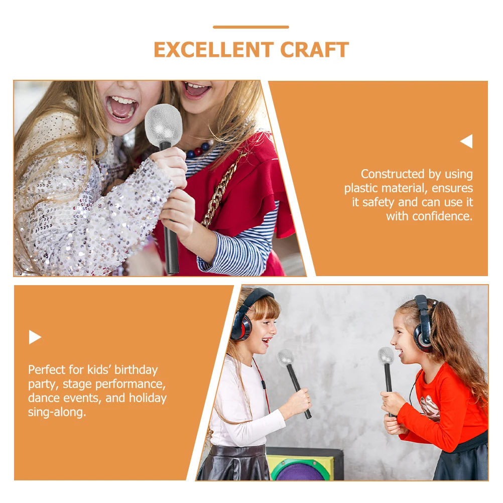 12 szt. Mikrofon Zabawka Akcesoria Sceniczne dla Dzieci Śpiew Karaoke Dekoracje Imprezowe Instrumenty Muzyczne