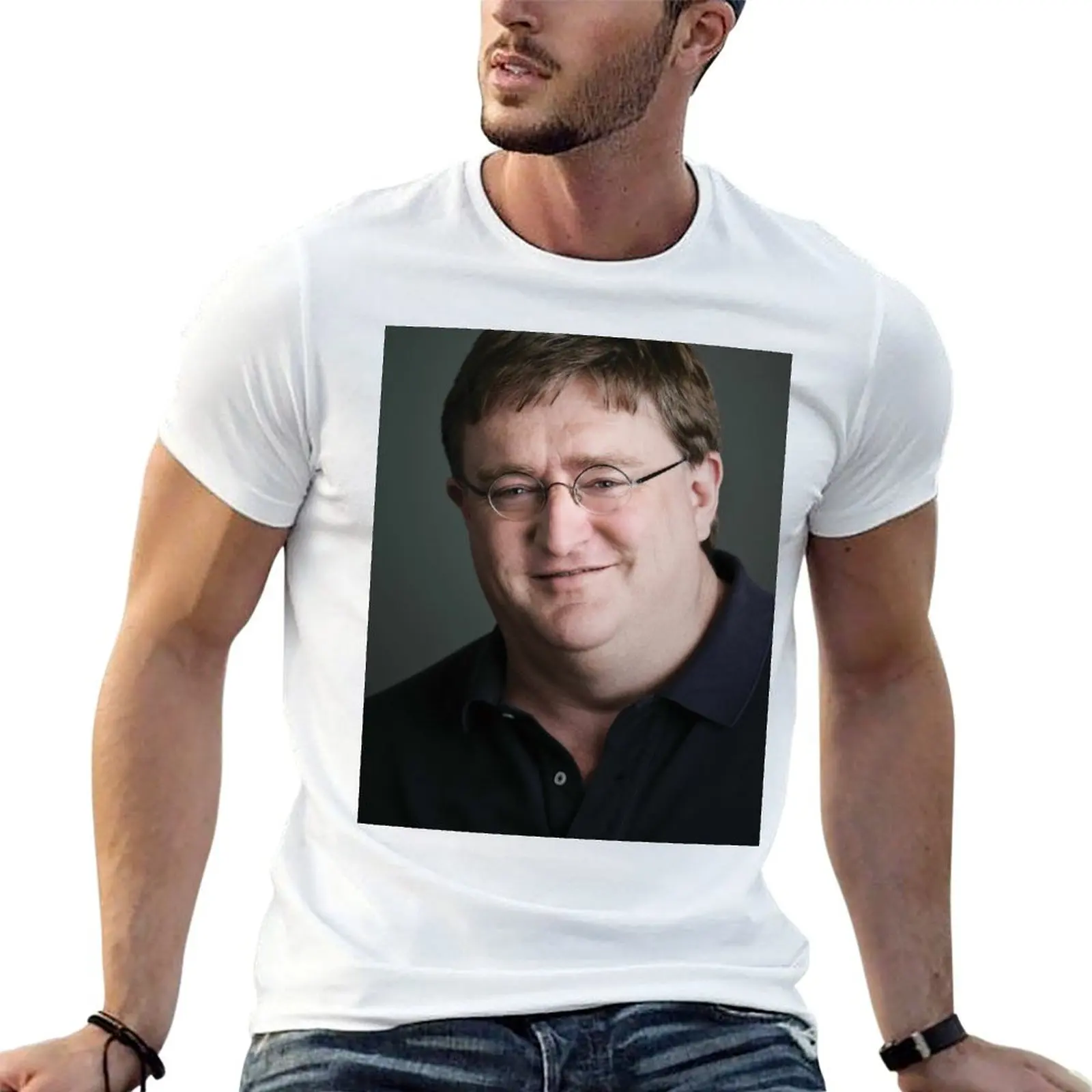 Camiseta Gabe Newell, camisetas de algodón personalizadas, camiseta de anime de alta calidad