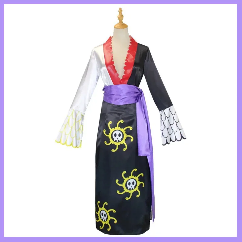 Anime Seven Warlords of The Sea Boa·Hancock Empire Snake Cosplay Costume Black Cloak Kimono Wig Woman Sexy Carnival Suit 5ftu^ 5