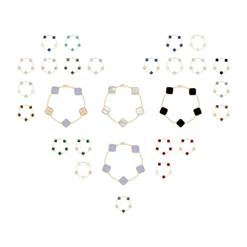 2026 High-Quality 925 Silver Enamel Shell Clover Bracelet Lucky Advanced Texture Bracelet Women Elegant Jewelry