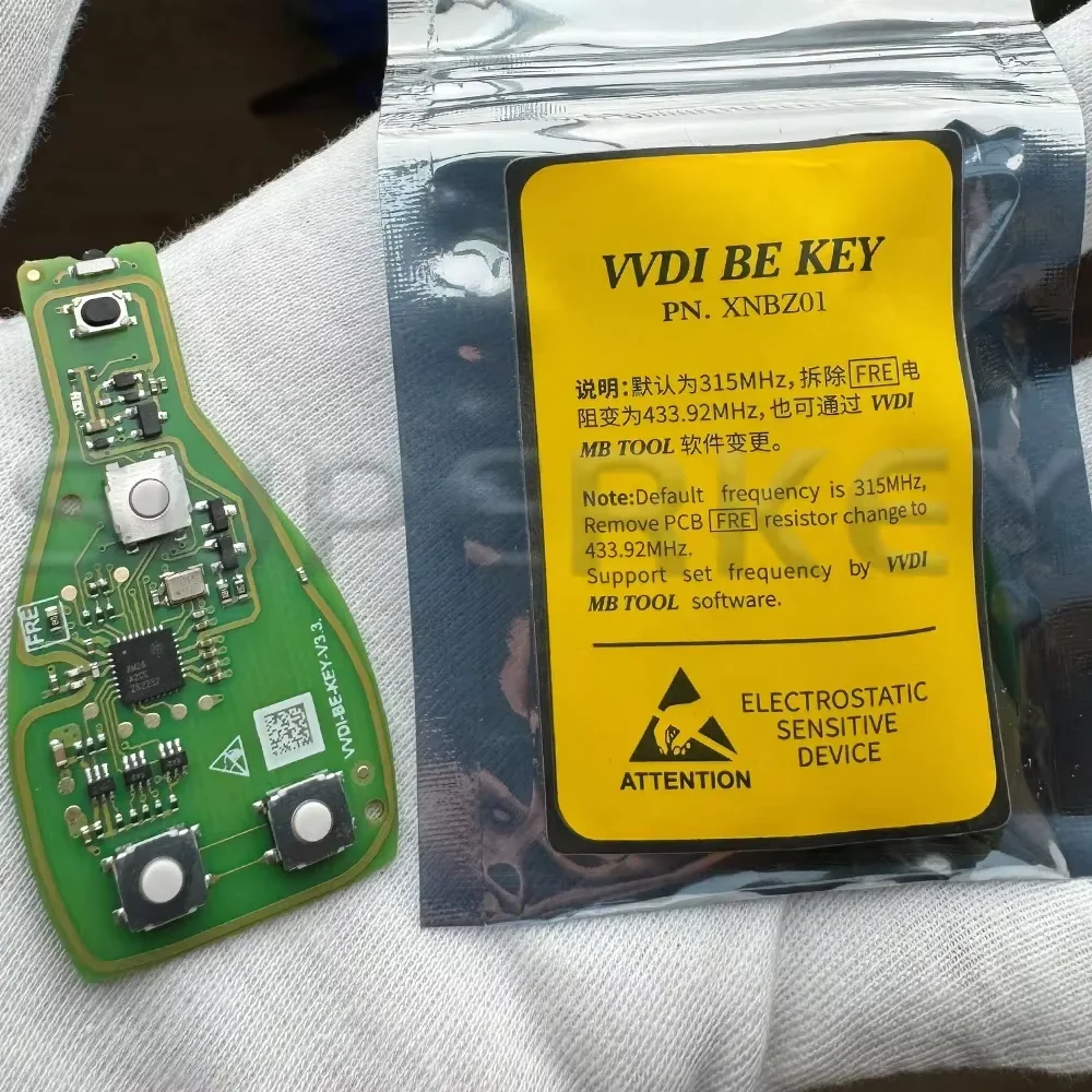 XNBZ01EN Xhorse VVDI BE Key V3.3 PCB 315MHz 433MHz Green Board For Mercedes Benz BGA NEC Smart Remote Key Chip Improved Version