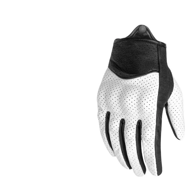 Motorcycle Genuine Leather Riding Gloves, Anti-slip Shock Absorption, Windproof, Breathable, Retro Style