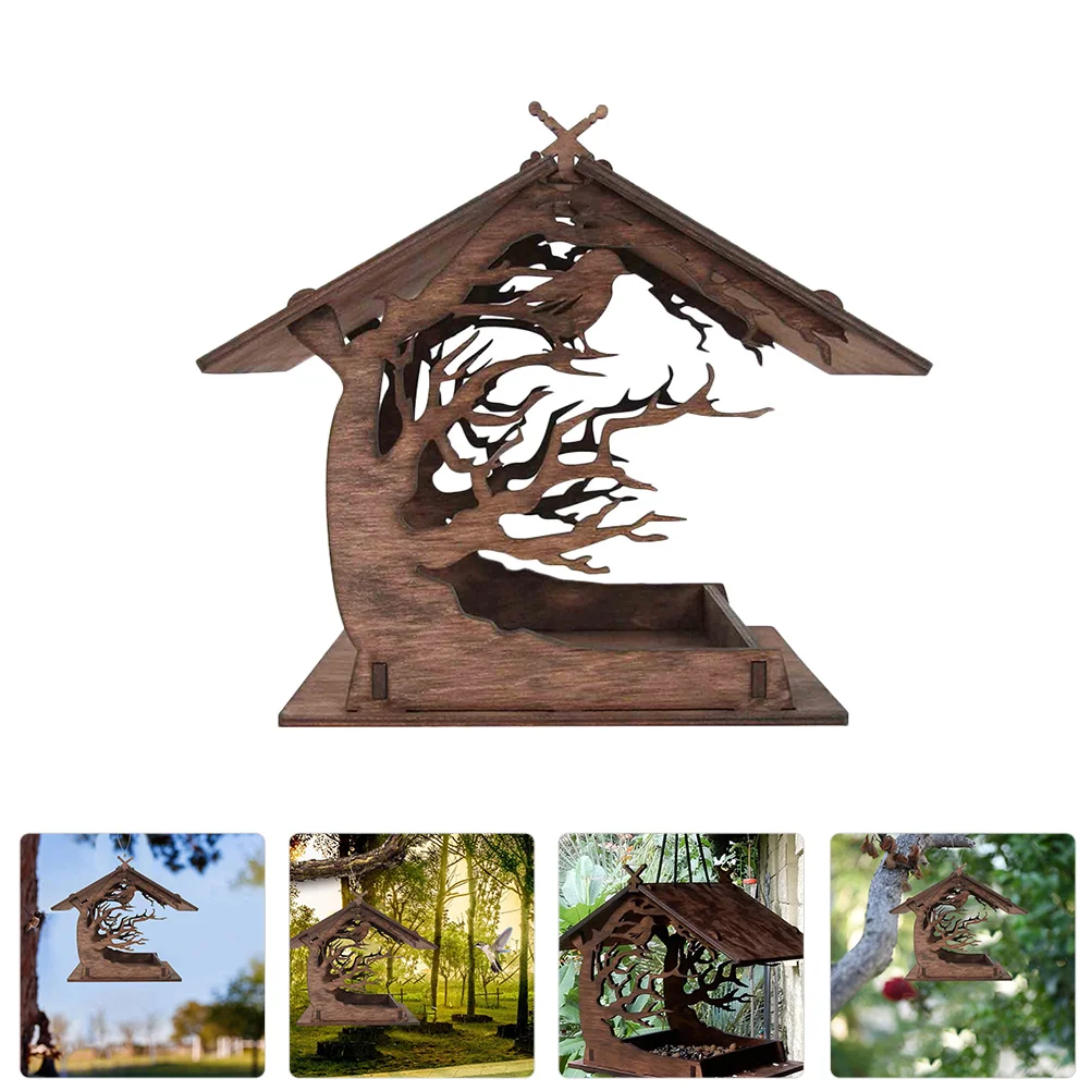 

Decorate Bird Feeding House Feeders for Outdoors Container Wood Garden Nest Home