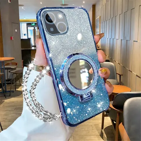 Redmi Note12 Kristallarmband Spegel Telefonhållare Fodral För Xiaomi Redmi Note 12 Pro Plus 12S 11S 10S 9S 9 8 7 Pro Glitter Skal 8 best sales Redmi Note 8 Pro-fodral - №5